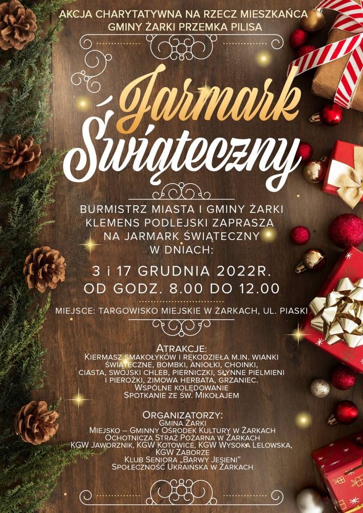 : Jarmark Świąteczny 3 i 17 grudnia.