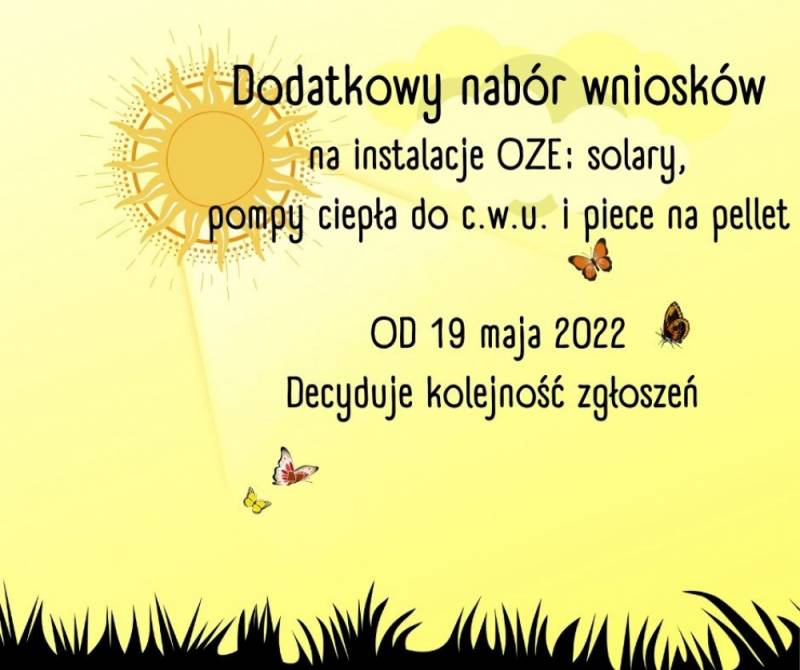 : Nabór wniosków na instalacje OZE: solary, pompy ...