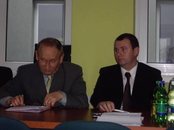Na fot, Bogusław Kowacki i Andrzej Jakóbczak. Obydwaj kandydowali na stanowisko wiceprzewodniczącego.